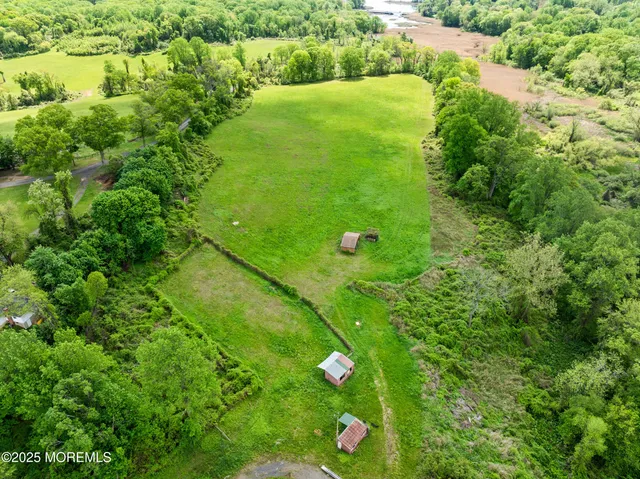 a garden view with a seating space