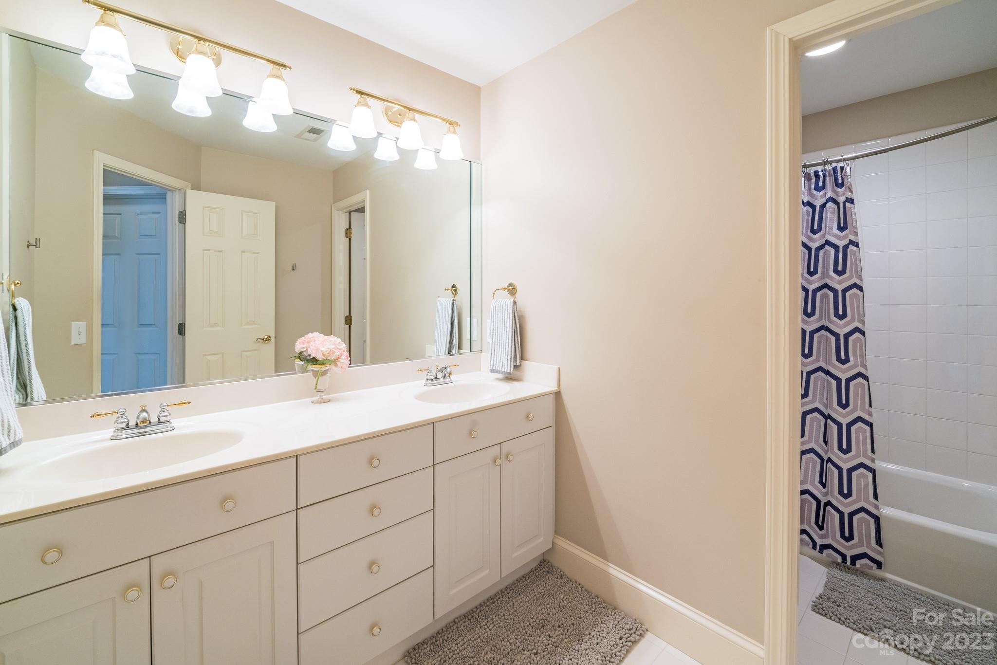 123 Lake Pointe Drive Fort Mill, SC 29708 - Photo 40 of 46 a bathroom with a double vanity sink and a mirror