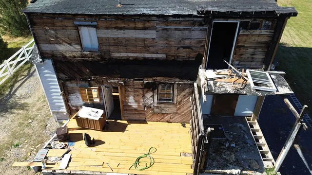 a close view of water heater room
