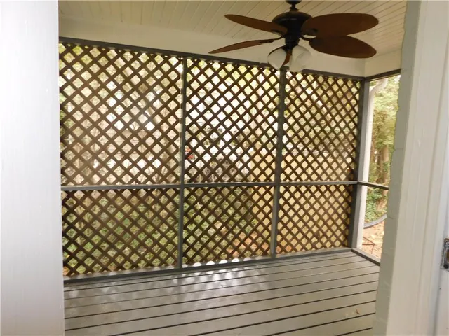 a view of a black and white wall