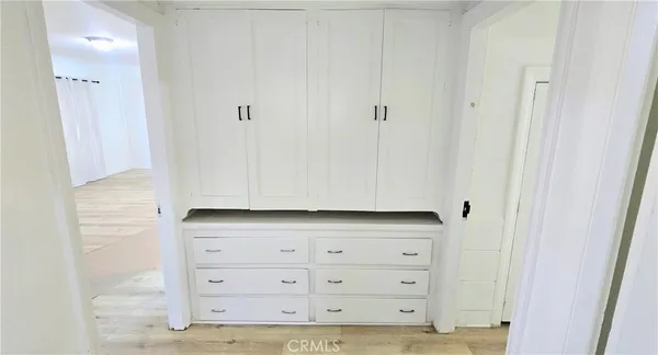 a view of wooden closet
