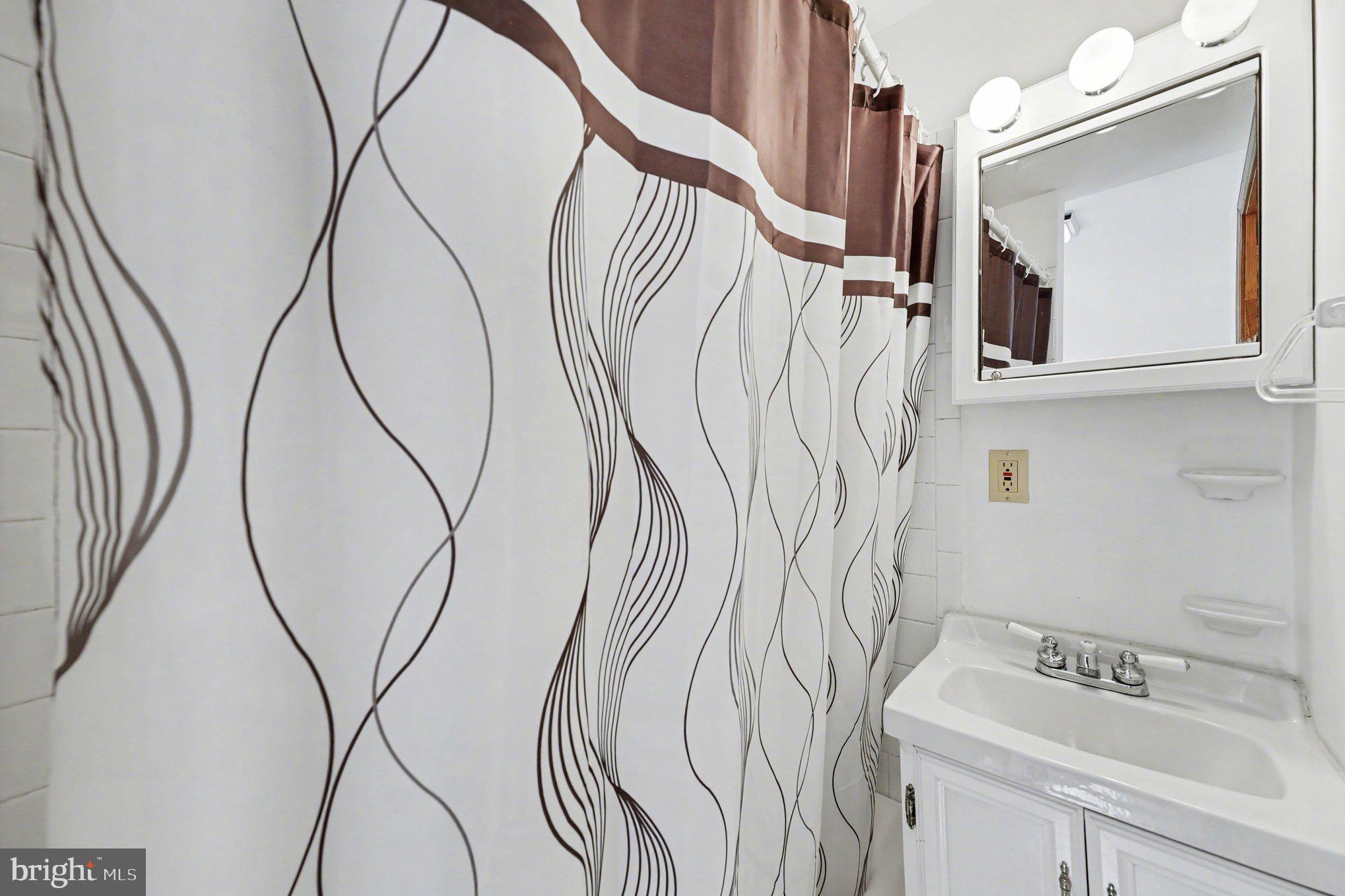 4504 20th Street Northeast Washington, DC 20018 - Photo 20 of 39 a bathroom with a sink and a mirror
