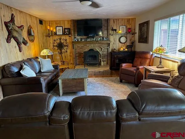 a living room with furniture and a couch