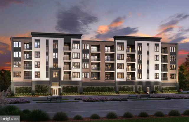 a front view of a building with street view