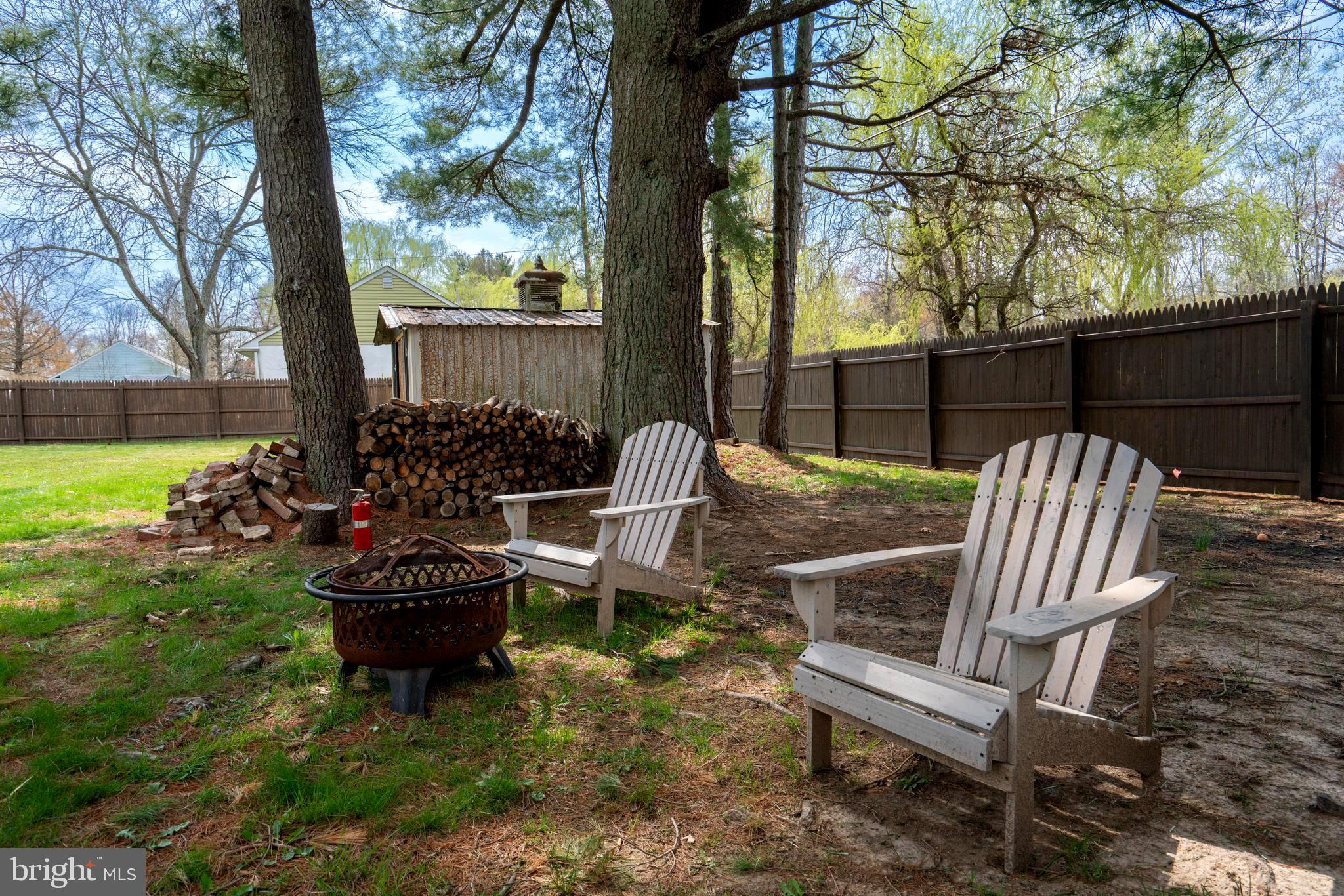 1066 Almshouse Road Ivyland, PA 18974 - Photo 37 of 39 a view of a chairs and fire pit in the backyard
