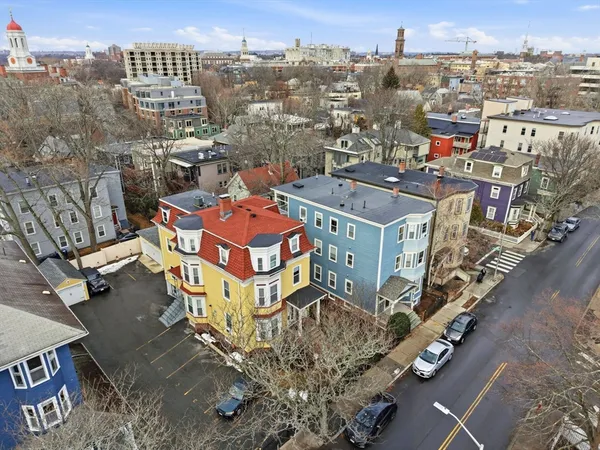 an aerial view of a city