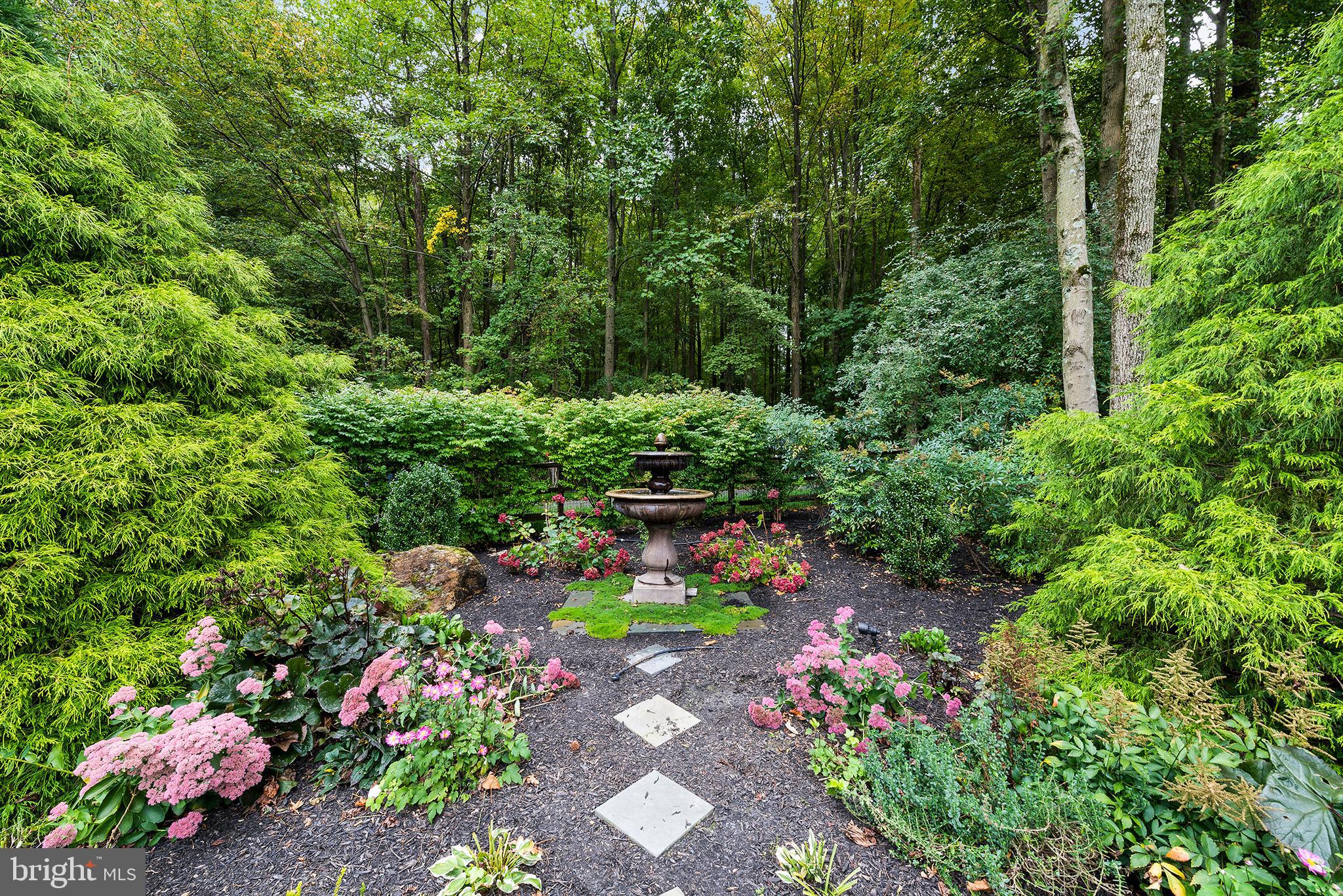 6 Rigby Court Garnet Valley, PA 19060 - Photo 55 of 62 Fountain Feature in Landscaped Gardens