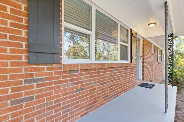 a view of a door and an outdoor space