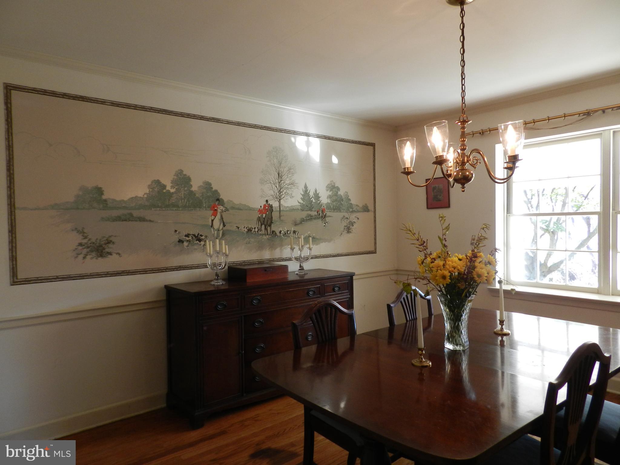 722 Hillview Road Malvern, PA 19355 - Photo 14 of 49 Fox hunting mural in Dining Rm