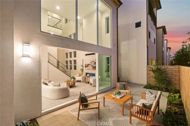 a outdoor space with patio furniture