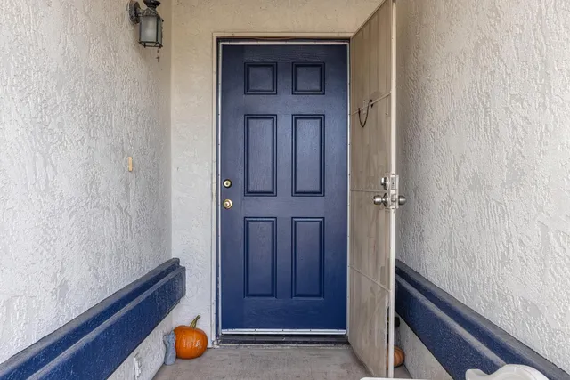 a view of front door with hallway