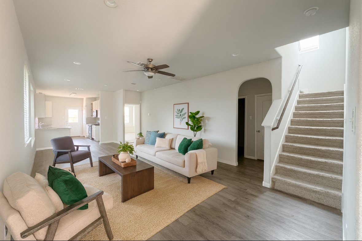 4814 Blue Jacaranda Way Spring, TX 77373 - Photo 4 of 19 a living room with furniture and wooden floor