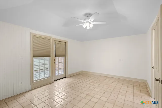 a view of a room with racks on the wall