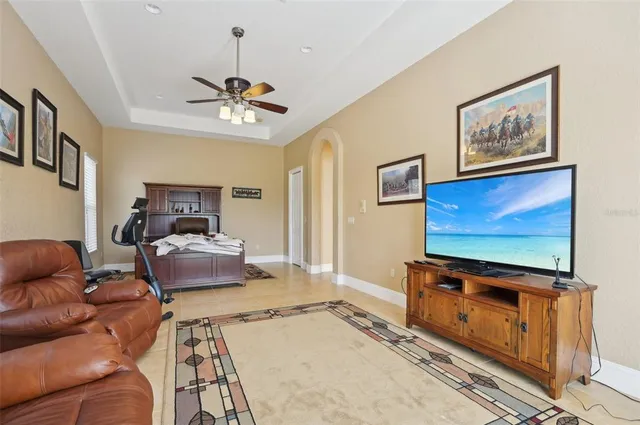 a bed room with a bed and a couch