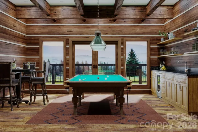 a room with furniture and a fireplace