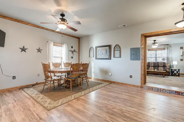 a view of a livingroom and dining room