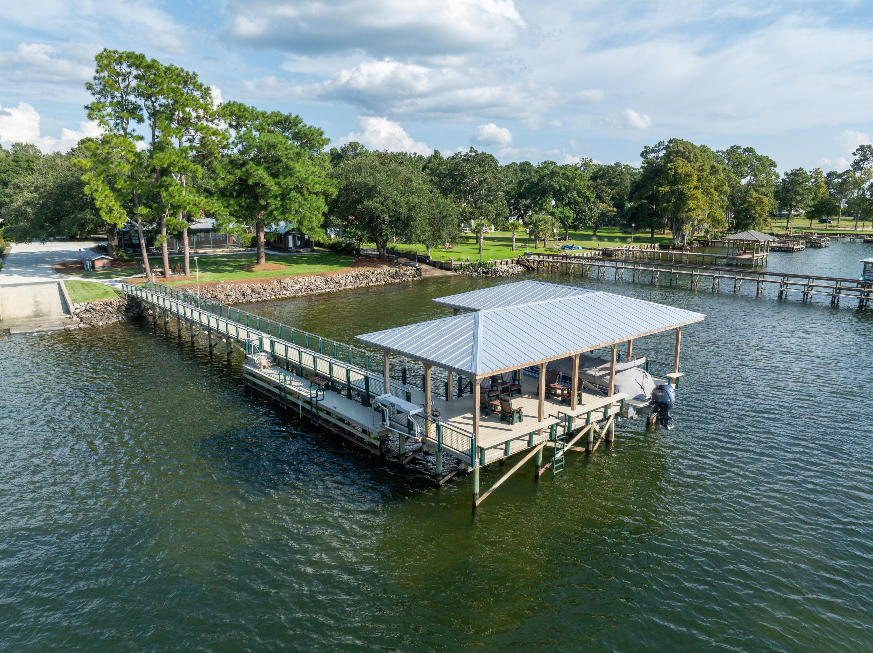 909 Butter Road Bonneau, SC 29431 - Photo 30 of 39 Covered Dock from the Air