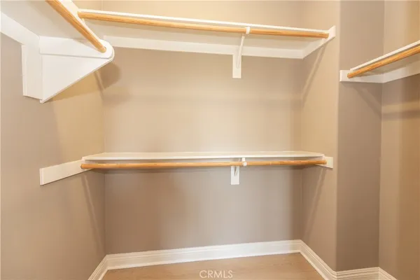 a view of a room with racks on the wall