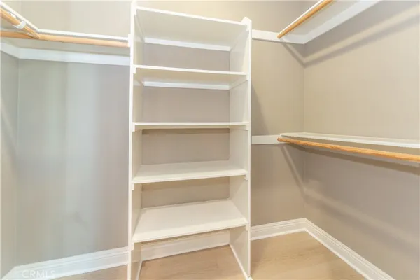 a empty closet with white paint