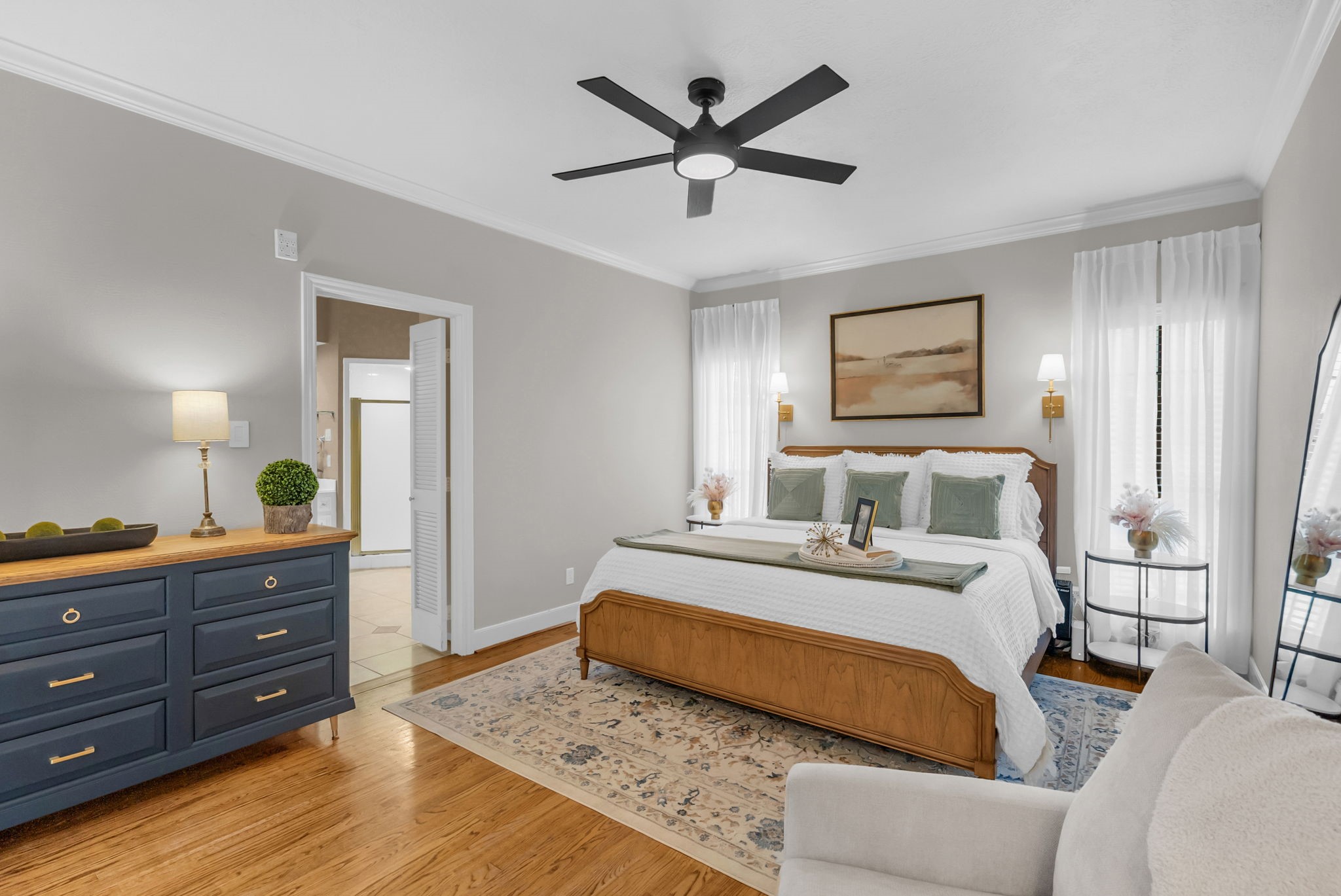 6034 Oak Creek Lane Spring, TX 77379 - Photo 18 of 42 Another view of the Primary Suite overlooking the Ensuite Bathroom! 6034 Oak Creek Ln., Spring, TX 77379