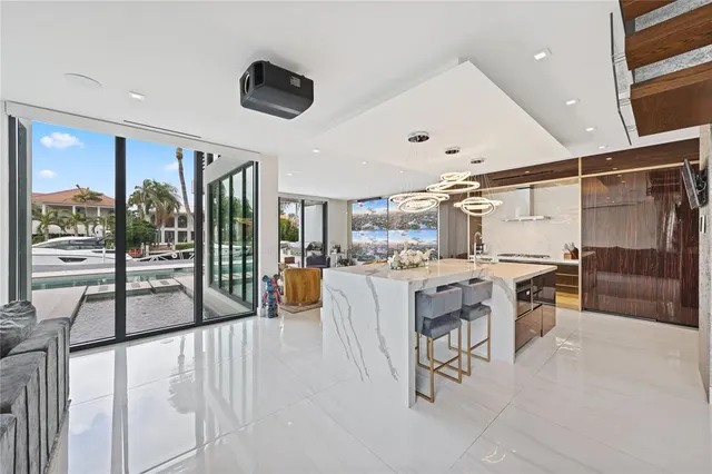 a view of a swimming pool with seating area