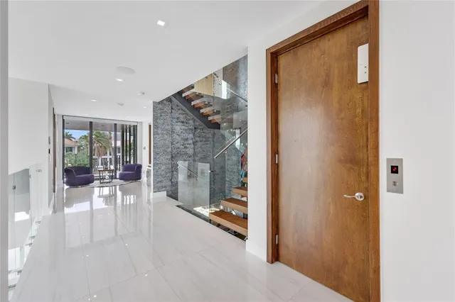 a view of yard with swimming pool and green space