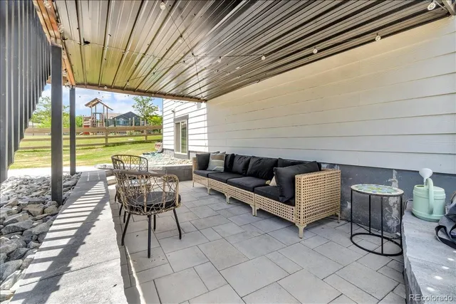 a outdoor living space with furniture