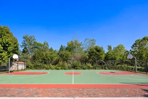 a view of road and trees