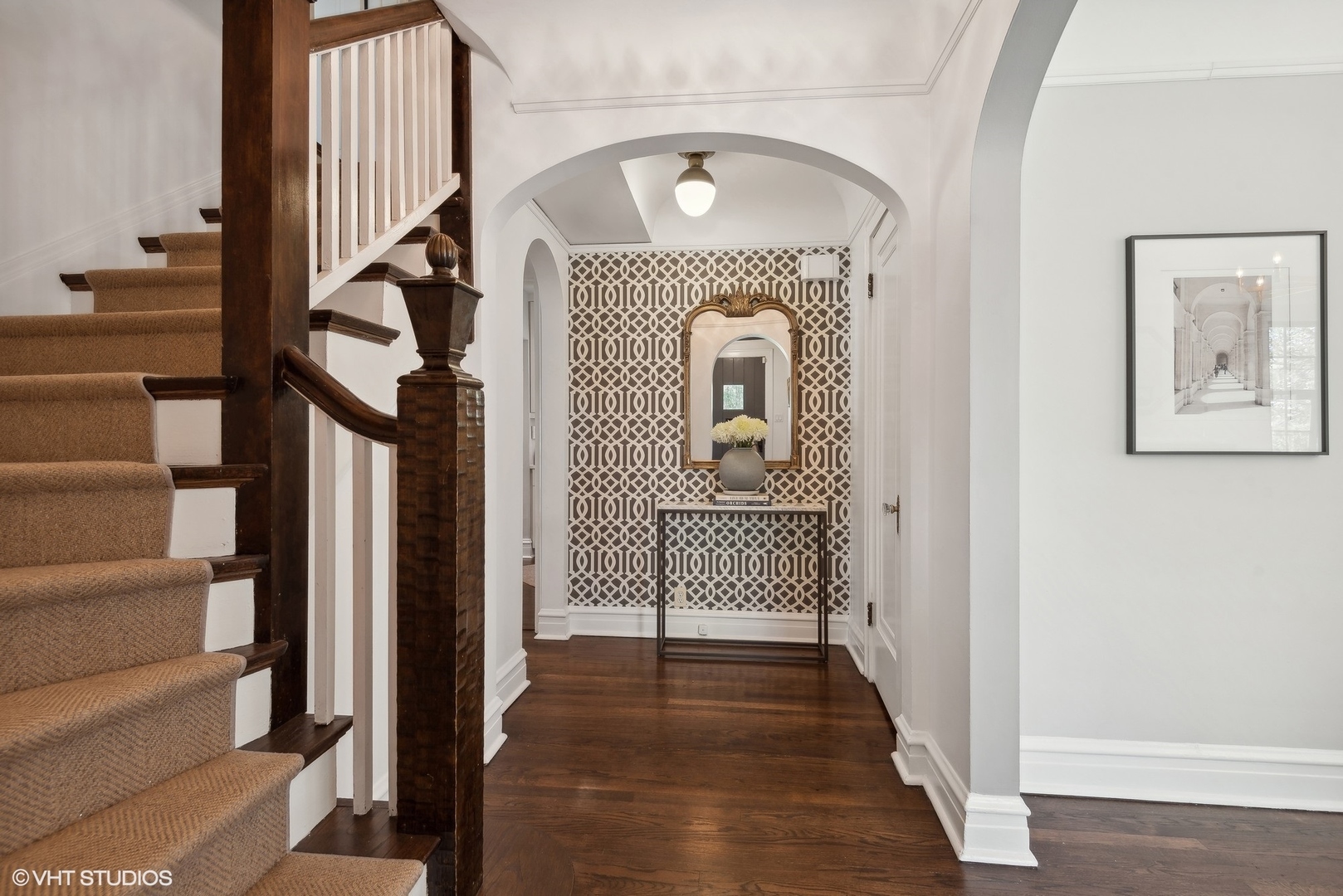 1701 Forest Avenue Wilmette, IL 60091 - Photo 3 of 35 a view of a hallway with wooden floor and entryway
