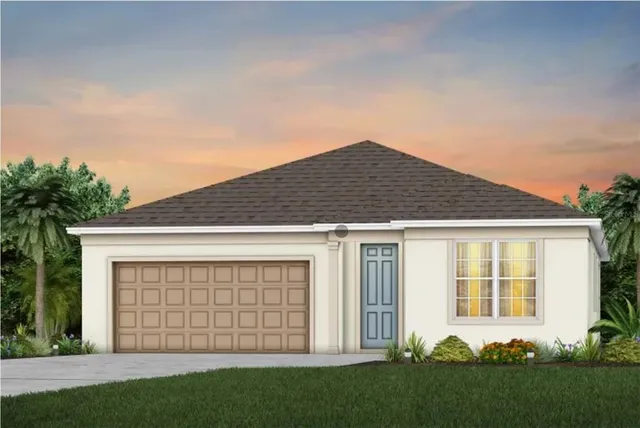 front view of a house with a yard