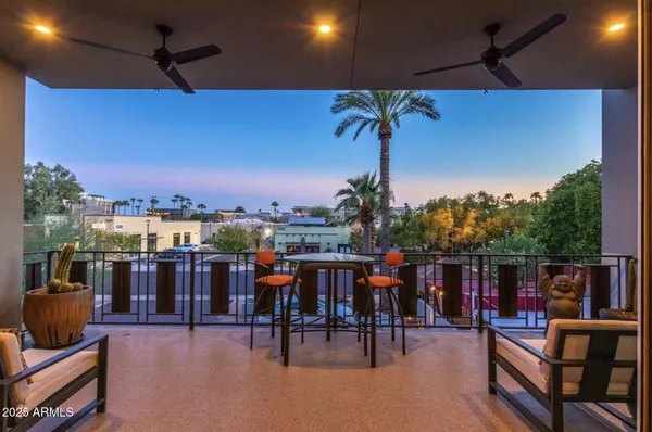 a outdoor living space with furniture