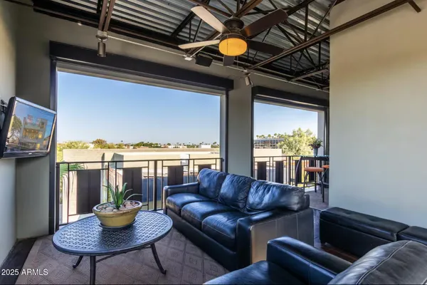 a view of a house with a balcony