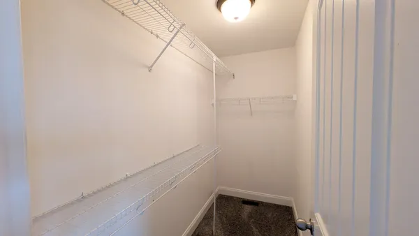 a view of small space with empty racks