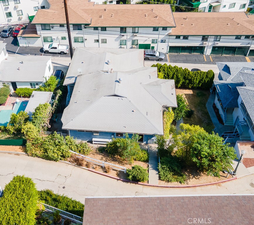 3735 Arbolada Road Los Angeles, CA 90027 - Photo 57 of 61 an aerial view of a house with a yard basket ball court and outdoor seating