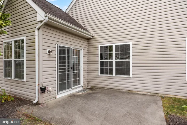 a view of a house with white door