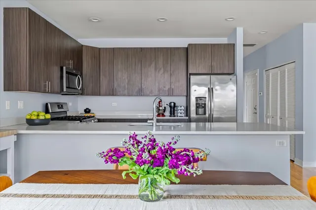 a balcony with wooden floor