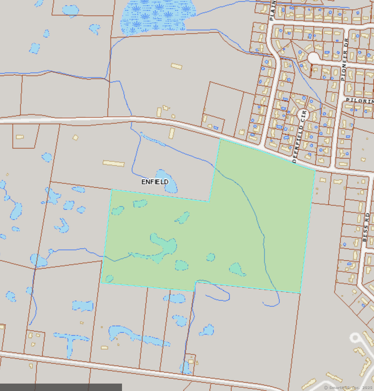 a view of a door and two windows