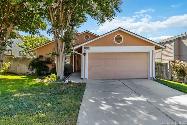 a view of backyard of house with green space