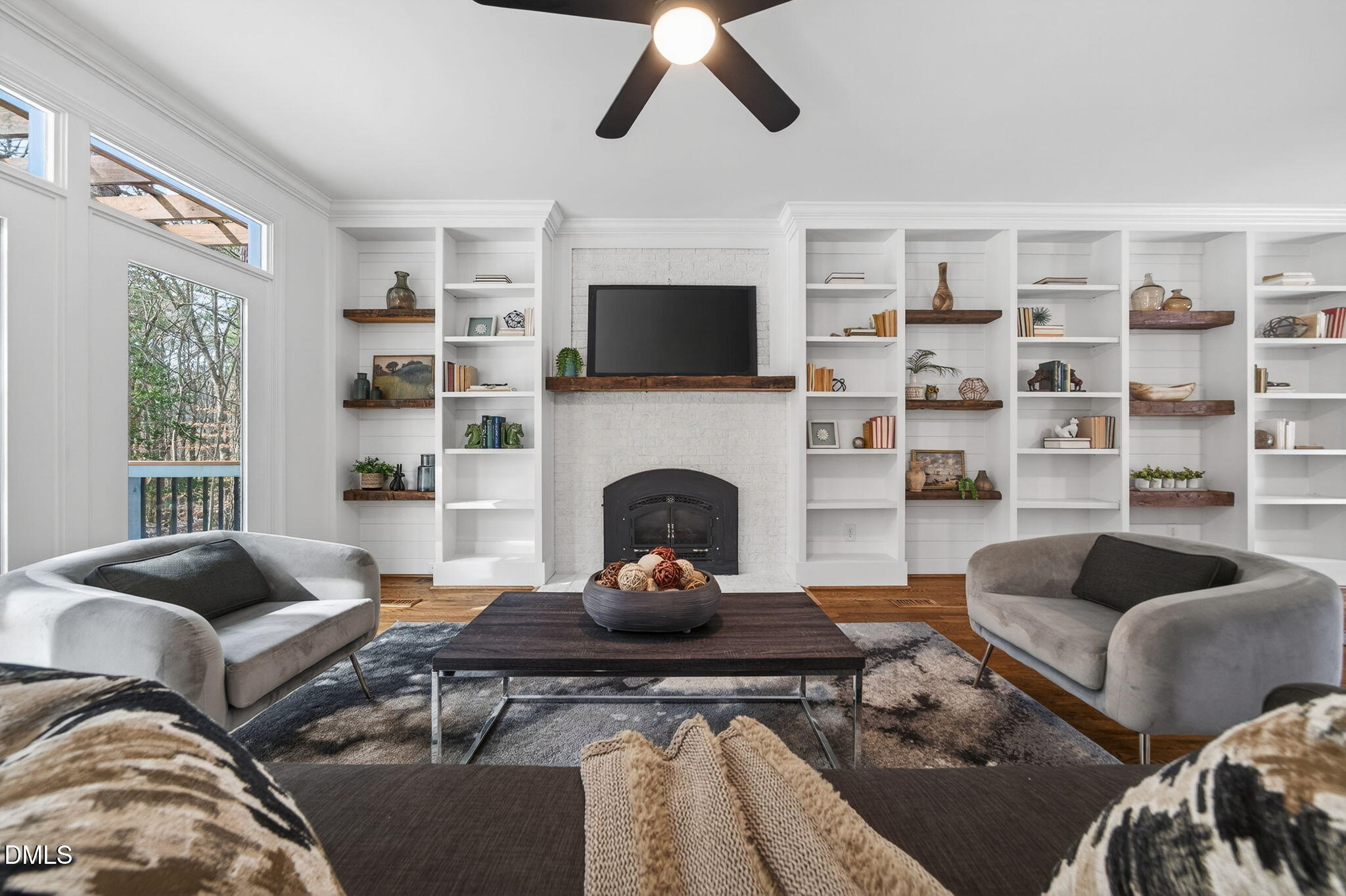 11505 Burberry Drive Raleigh, NC 27614 - Photo 14 of 80 a living room with furniture or outdoor view and a fireplace