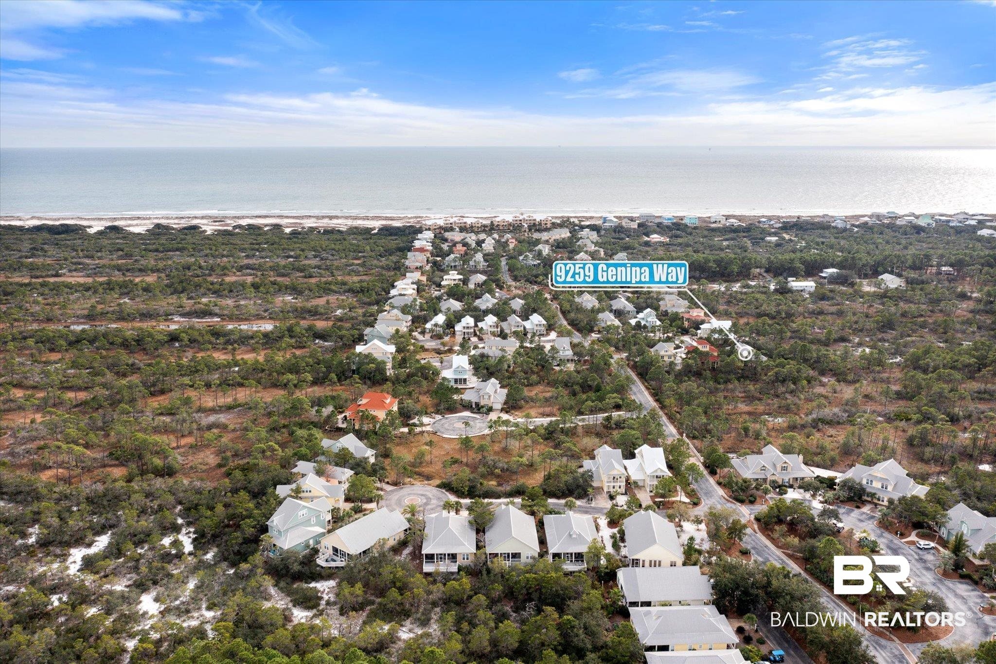 9259 Genipa Way Gulf Shores, AL 36542 - Photo 59 of 72 Drone / aerial view featuring a water view