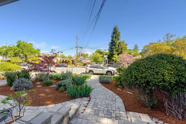 a backyard of a house with lots of green space