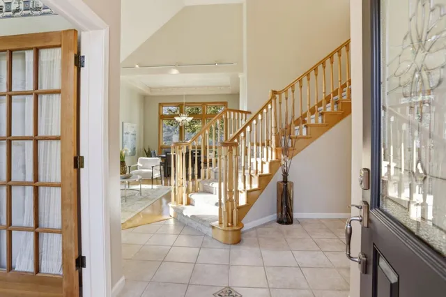 a view of an entryway with staircase