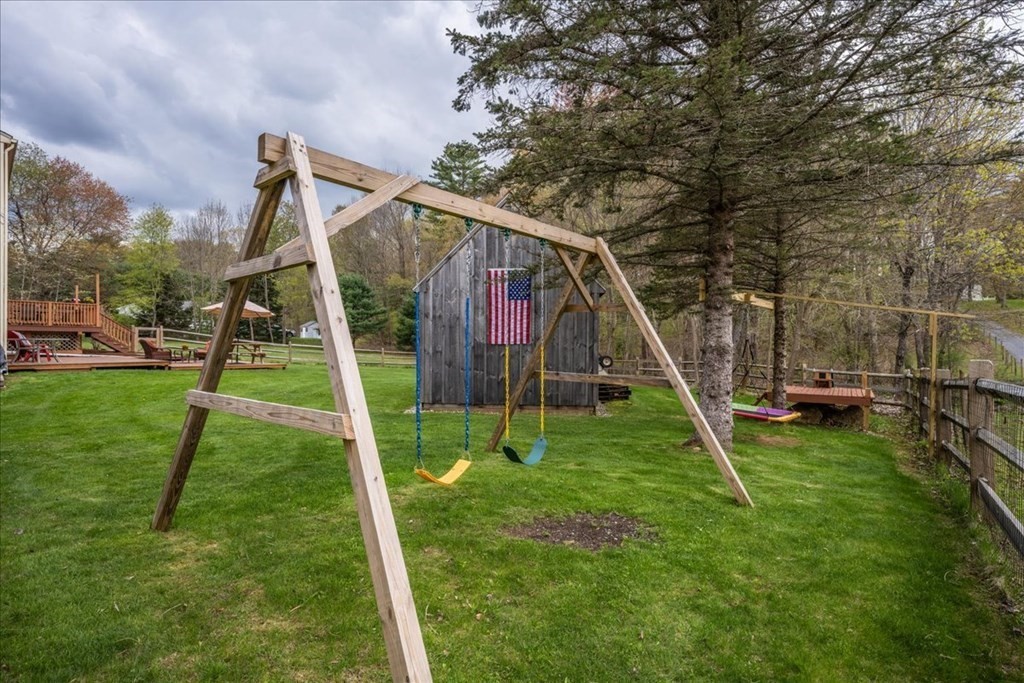 29 Gay Road Brookfield, MA 01506 - Photo 33 of 42 a view of a backyard with a slide