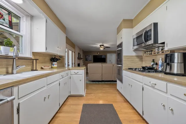 a view of swimming pool from a big room