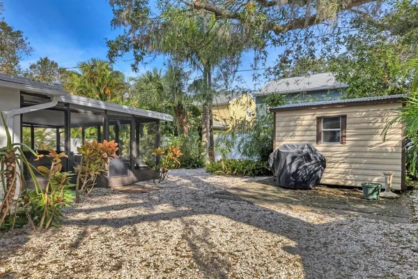 a view of a back yard of the house