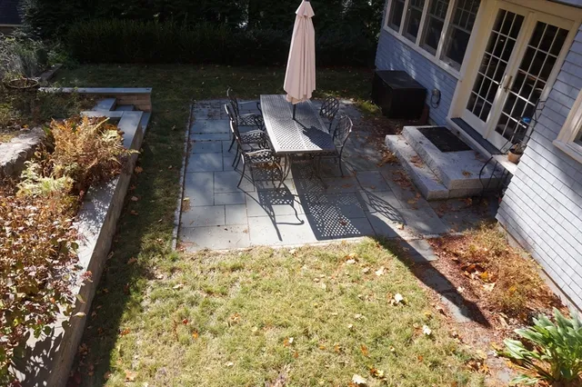 a view of a backyard