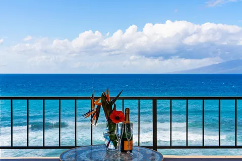 a view of an ocean and beach