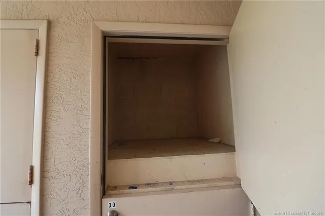 a view of wooden door