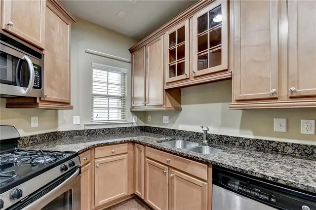 a view of a kitchen sink