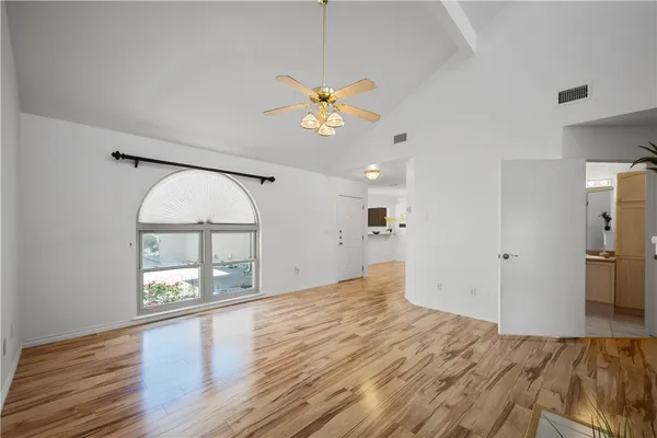 a view of a livingroom with a chandelier